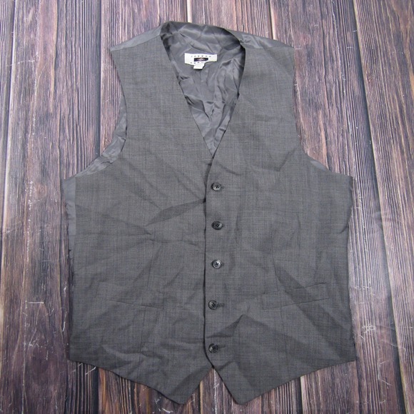 Joseph Abboud Other - Suit Vest Joseph Abboud Mens M Gray Solid Wool 3 Piece Belted Formal Waistcoat